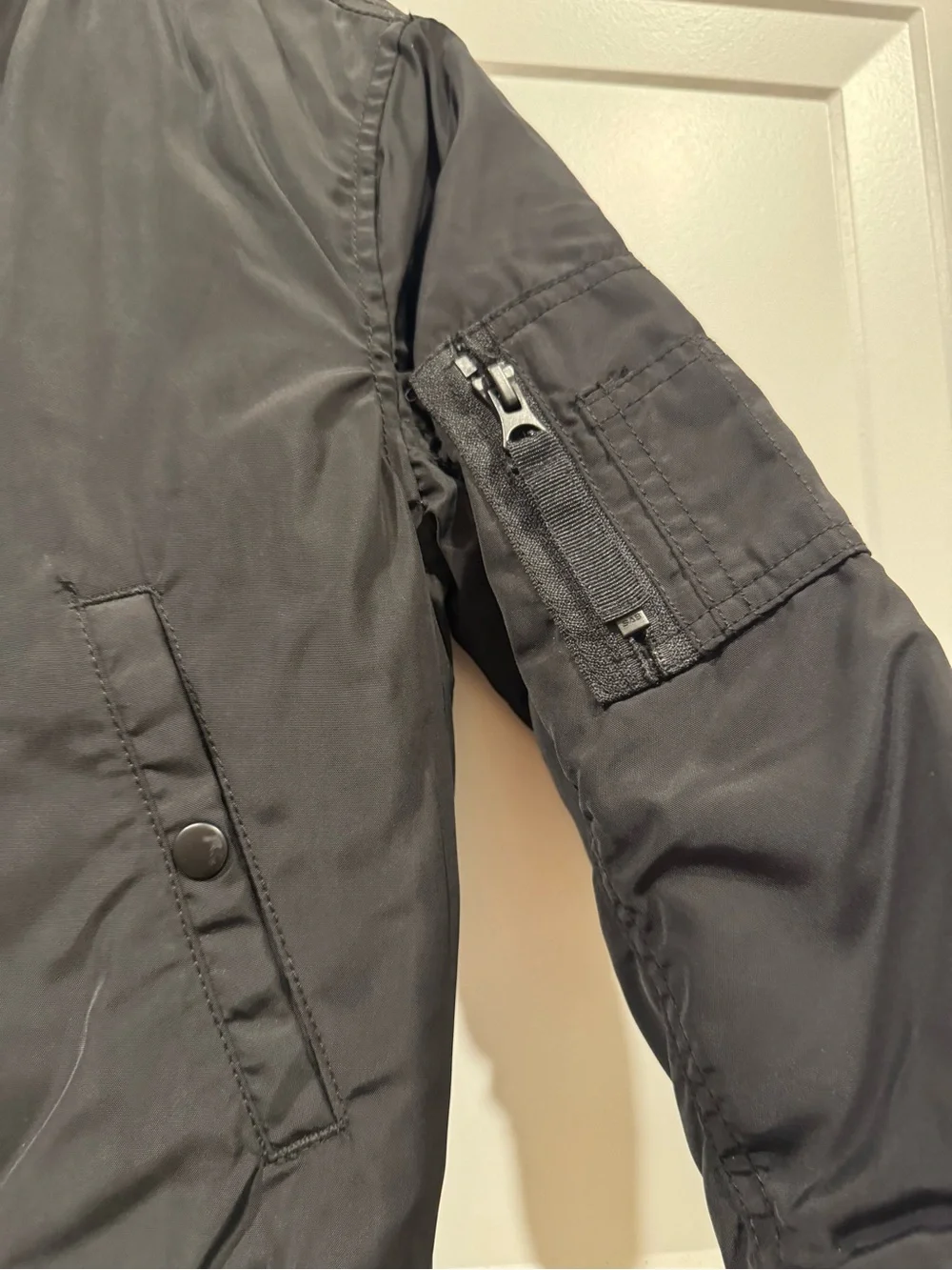 H&M Kids Black Bomber Jacket with Orange Interior